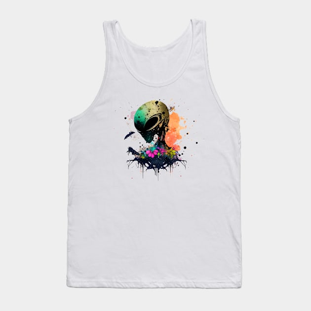 Alien 420 Kawaii Ink Splash Tank Top by mafiatees.intl